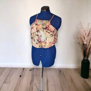 Out From Under Urban Outfitters Tie Dye Crop Top Ruched Detail Flowy Size M